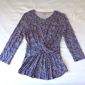 Juicy Couture Long Sleeve Faux Wrap Front Top Size Medium